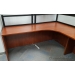 Autumn Maple Single Pedestal L Suite Desk w Privacy Screen